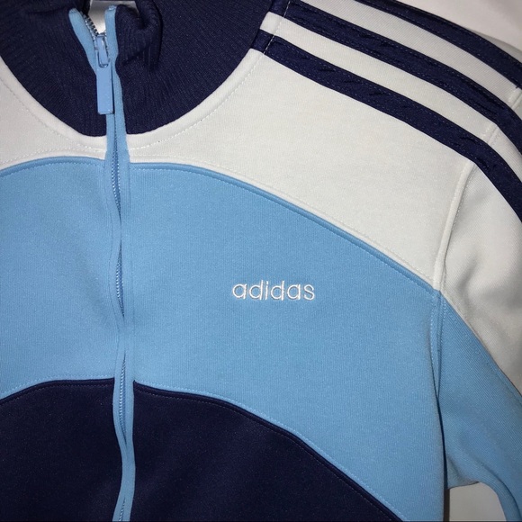 adidas light blue and white jacket